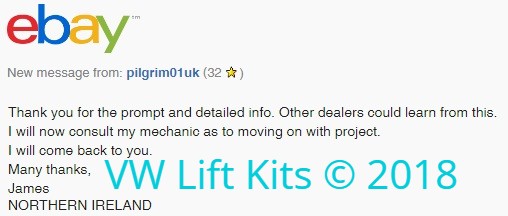 Comment from International Client about our unique International Customer Service. Selling the best bolt-on kits worldwide since 2014.